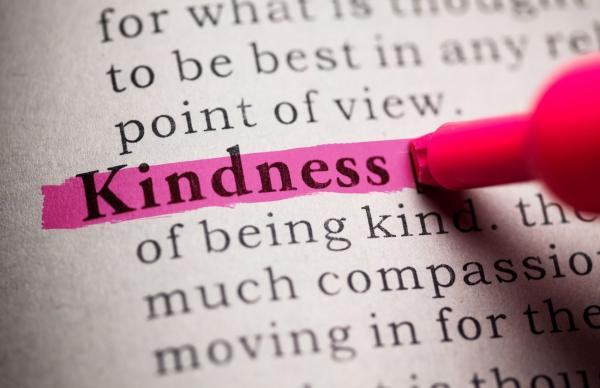 The word kindness is highlighted in a dictionary 