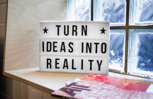 Lightbox reads "turn ideas into reality"